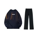 Navy Blue (Long-Sleeved)+Black Jeans