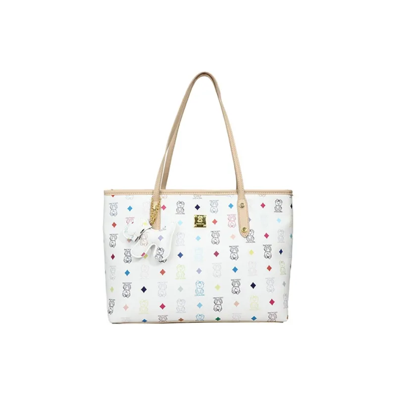 RIVMIND PU Shoulder Bag Women's Ecru/White/Pink/Coffee/Brown/Black-5