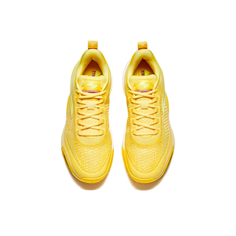 Anta Anti Slip Wear Resistant Mid Top Nitrogen Technology Basketball Shoes Men's Yellow-2