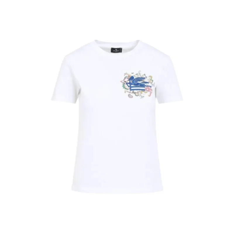 ETRO Pegaso Embroidered Crewneck T Shirt-0