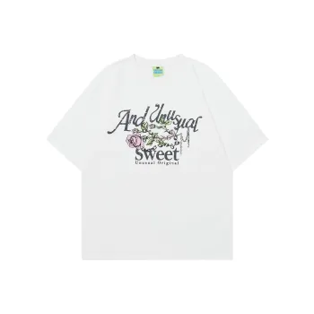 Flowers In Water Drop Shoulder Sleeve T Shirt Unisex