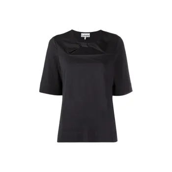 GANNI Basic Cotton Jersey T Shirt 'Black'