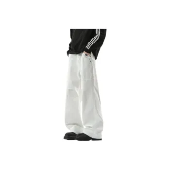 FAKE VINTAGE Casual Pants Unisex White