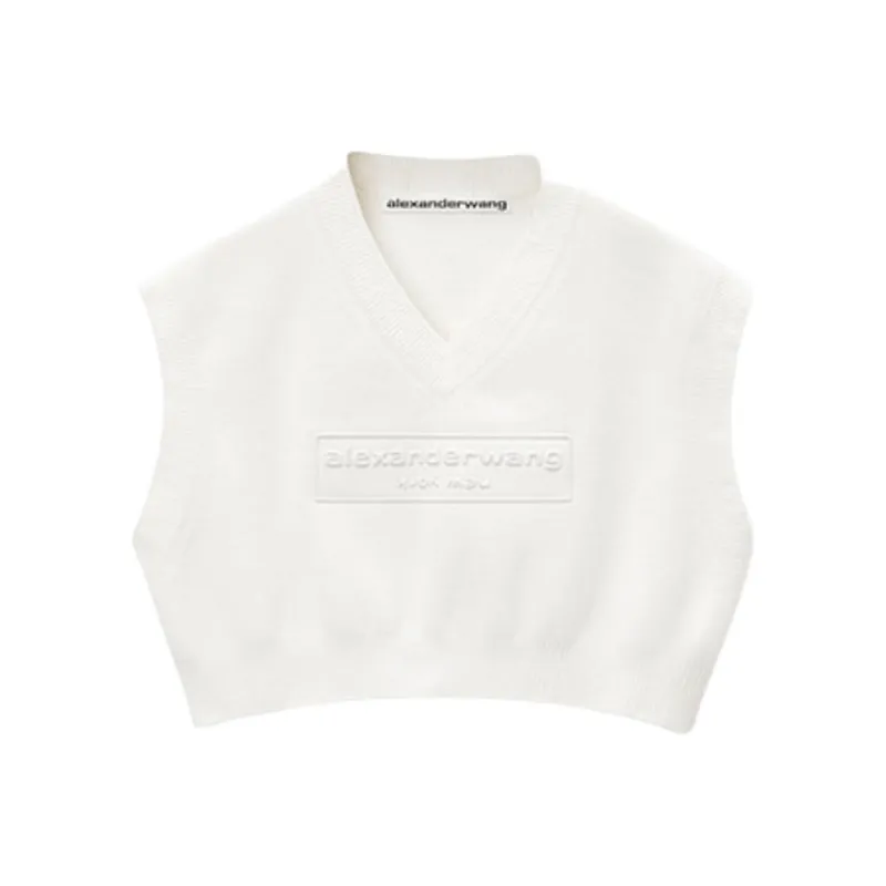 Alexander Wang Logo embossed Cropped Knitted Top-0
