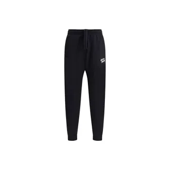 Maison Kitsune Logo Embroidered Drawstring Trousers