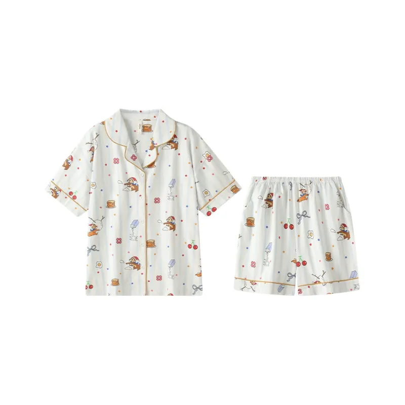 Gongdie x Disney Pajama Set Women's White-0