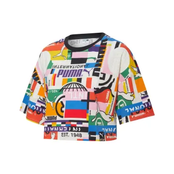 PUMA Drop Shoulder Sleeve T Shirt Women's Multicolor