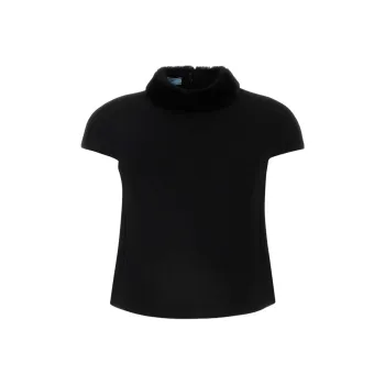 PRADA Back Zip Short Sleeved Top