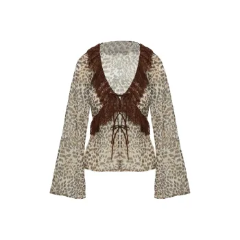 PRINCESS POLLY T-Shirt Women's Leopard/Leopard Pattern