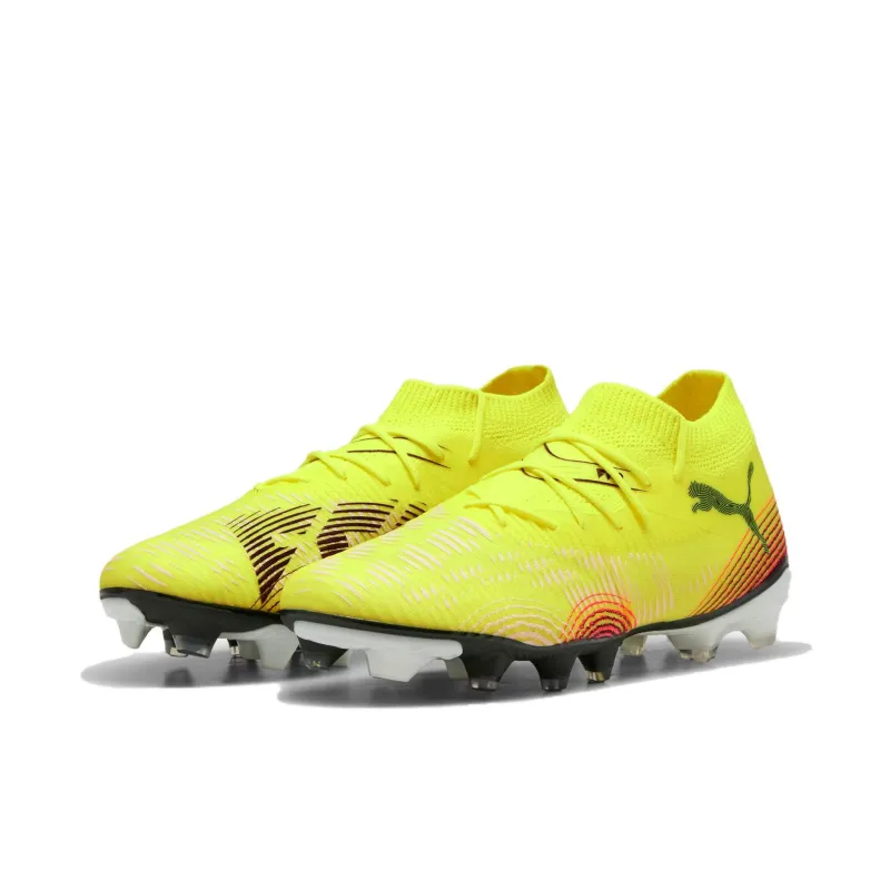 PUMA FUTURE 8 MATCH Anti Slip Wear Resistant Soccer Shoes Women's Yellow Black-2
