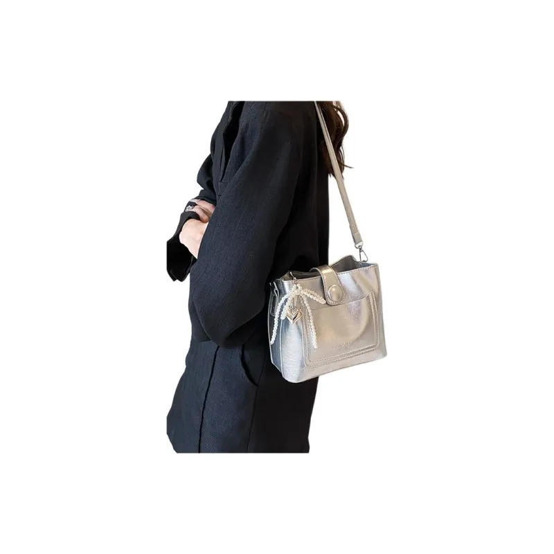 RKM Pu Shoulder Bag Medium Size Women's Red/Black/White/Silver/Brown-9
