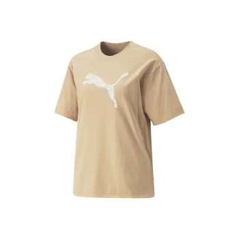 PUMA HER Drop Shoulder Sleeve T Shirt Women's Khaki