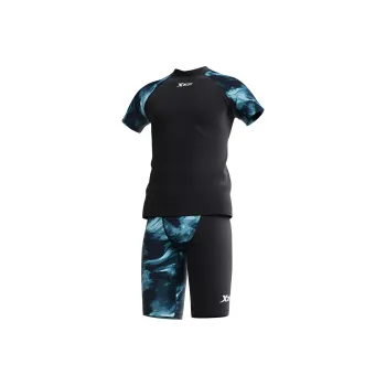 XTEP Swimsuit Set Men's Black Top+Black Pants