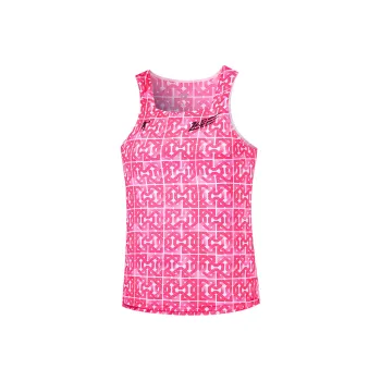QIAODAN Tank Tops Women's Fluorescent Ghost Pink Print