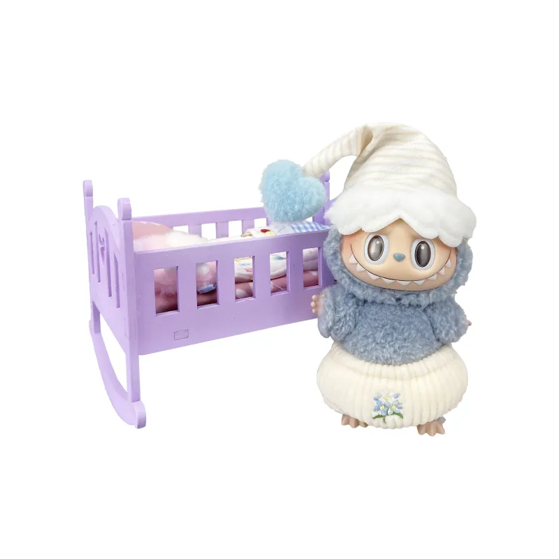 [Modified Doll] POP MART Labubu THEMONSTERS Heartbeat Macaron Collection Good Night's Bed, Cute Hang Tag Box 17cm-18