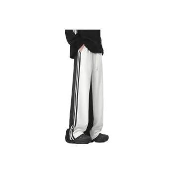 BENGEN Casual Pants Unisex Black White