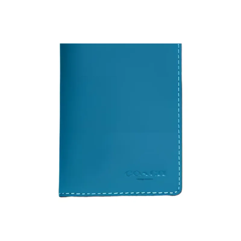 COACH Id Zip Wallet Calfskin Card Holder Wallet Men's Blue-2