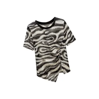 Cypress House T-Shirt Women's Black And White Pattern