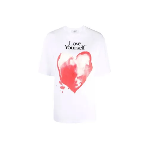 MSGM Heart Graphic Print T Shirt