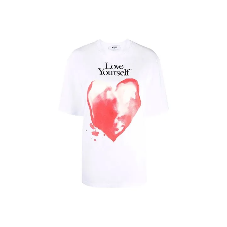 MSGM Heart Graphic Print T Shirt-0