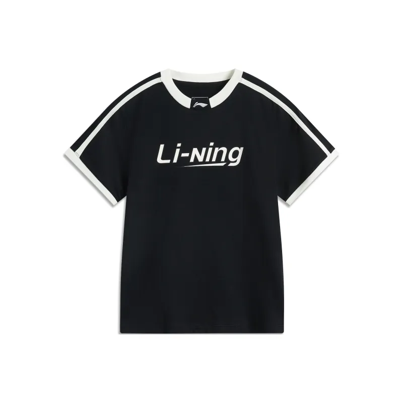 LiNing Sports Life Collection T Shirt Women's Black/Ivory-0