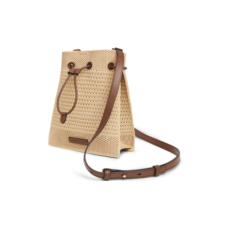 CHARLES&KEITH PU, Textile Mixture Crossbody Bag, Shoulder Bag Medium Size Women's Multicolor-2