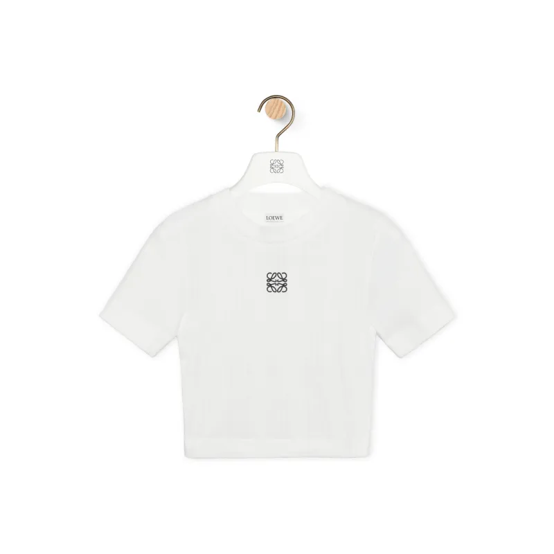 LOEWE Women's Cotton Cropped Top White-2