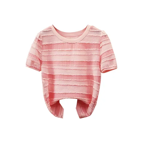 TOUCH T Shirt Women's Pink Stripes