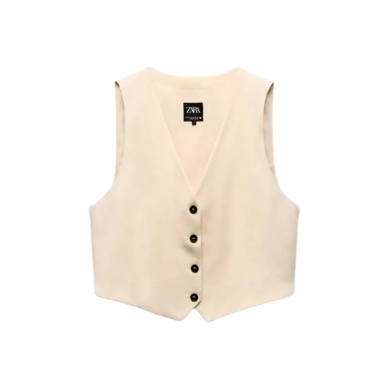 ZARA Trf Tank Top Women's Beige-0