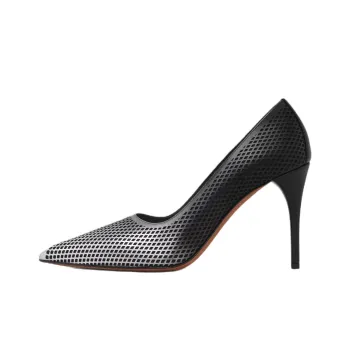 Alaia Slim Heel High Heels 9cm Women's Silver Black
