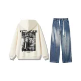 Cream Top+Vintage Blue Pants