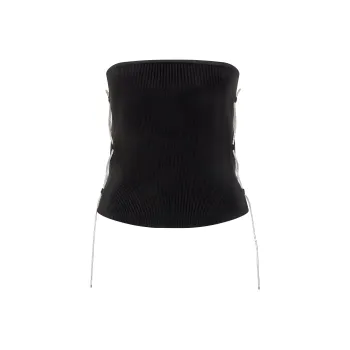 GIUSEPPE DI MORABITO Strapless Lace-Up Top