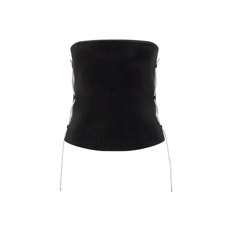 GIUSEPPE DI MORABITO Strapless Lace Up Top-0