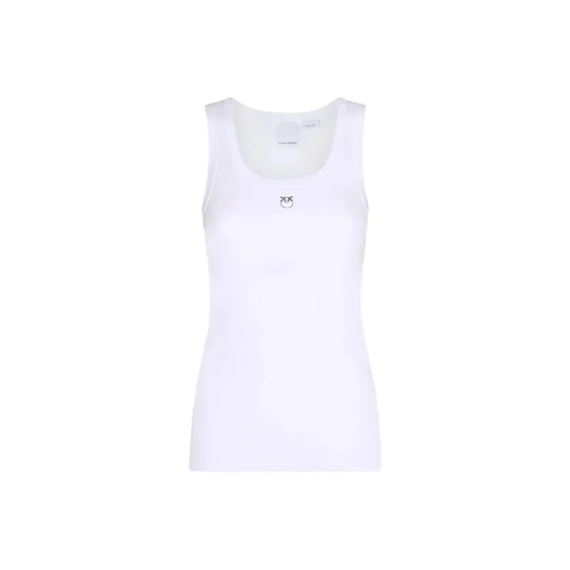 PINKO Logo Detailed Ribbed Tank Top-0