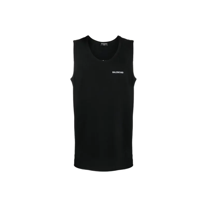 Balenciaga SS22 Tank Tops Loose Fit Style Men's Black-0