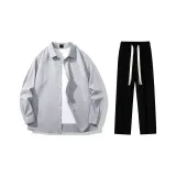Clothing Sets (Gray Shirt+Black Casual Pants)