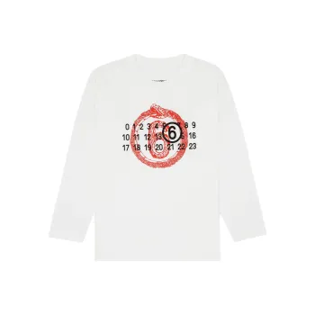 MM6 Maison Margiela Snake Year Limited Collection T Shirts Women's White