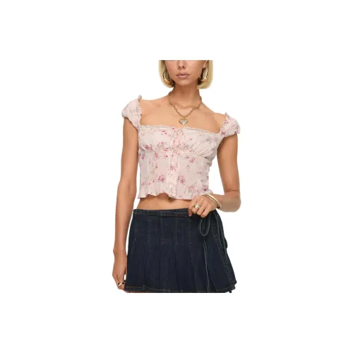 PRINCESS POLLY Tank Tops Women's Pink Floral