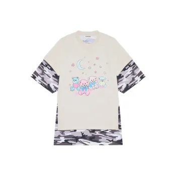 Balenciaga Love Bear Women'ss Oversized T Shirt Camo
