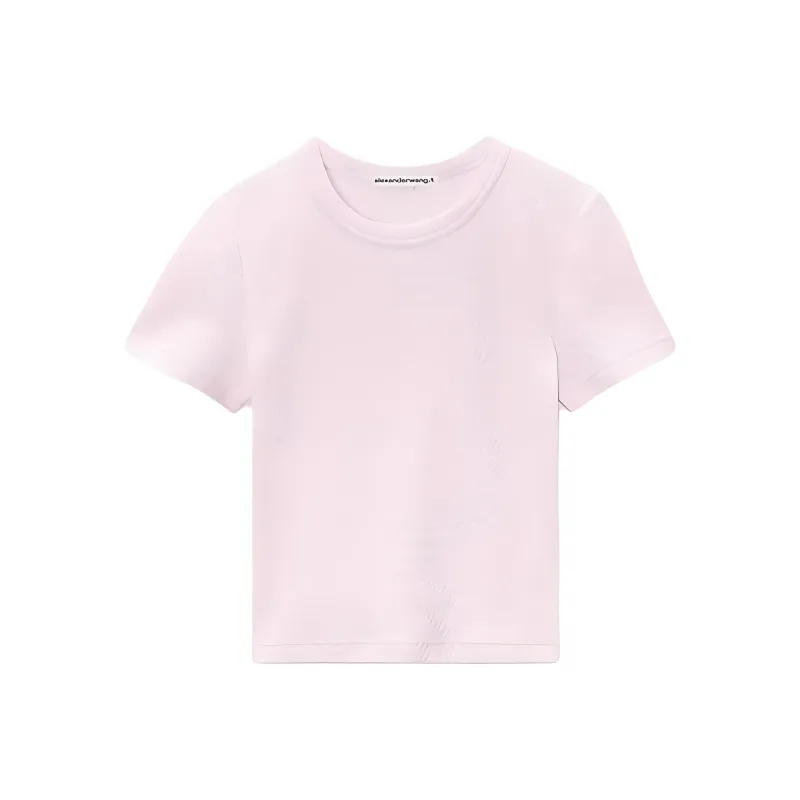 T By Alexander Wang Crew Neck Short Sleeve Baby Tee Cradle Pink-0