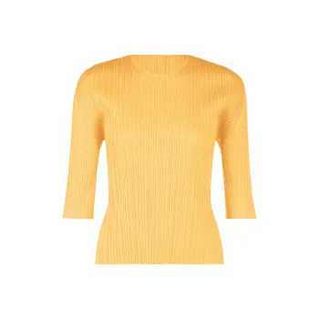 PLEATS PLEASE ISSEY MIYAKE T Shirt Women's Yellow