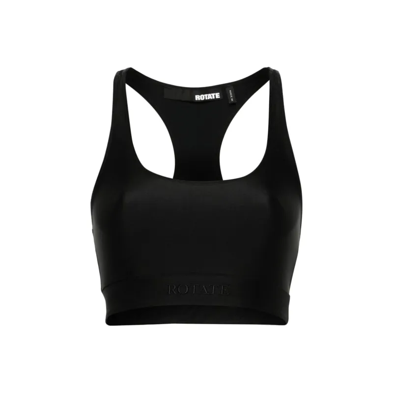 Rotate Logo embroidered Crop Top-0