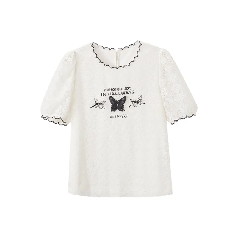 XIANGYING T Shirt Women's White-0