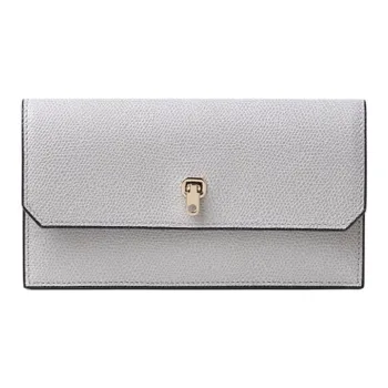 Valextra Brera Leather Wallet Women's Light Smoke Gray