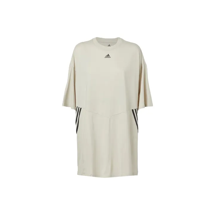 Adidas Drop Shoulder Sleeve T Shirt Women's Bauxite Brown-0