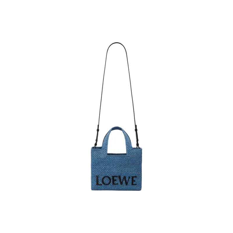 LOEWE Font Tote Plant Material Tote Bag, Shopping Bag, Handbag Trumpets Women's Light Blue-1