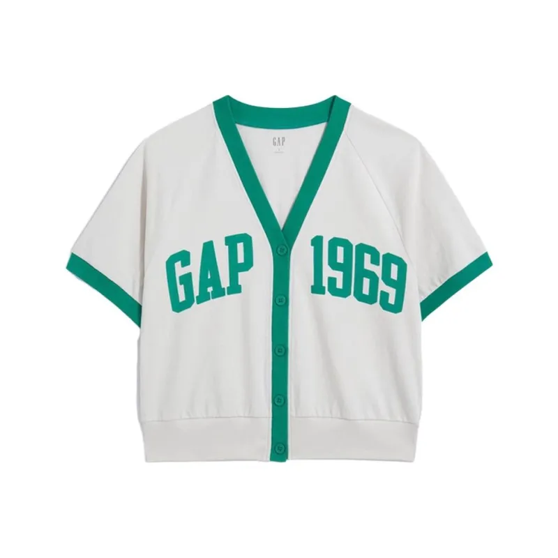 GAP T Shirts Women's White Green Patchwork-0