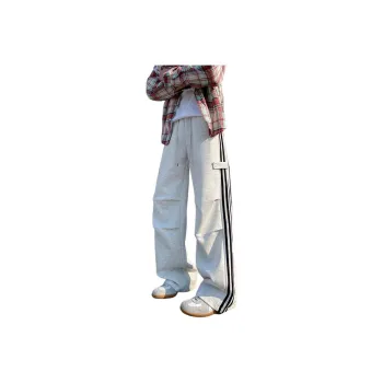 HCHUICHENG Casual Pants Unisex White Heather Gray