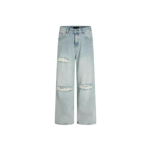 HEIYIXIANSHENG Jeans Unisex Blue