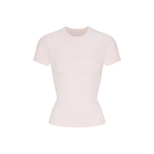 SKIMS SS25 Regular T Shirt Women's BARELY PINK/Light Pink